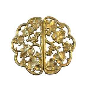 Vintage Brass 2 Piece Trivet – Grape Leaf Design